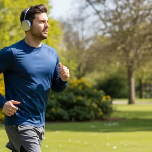 hardlopen met koptelefoon